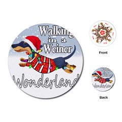 Weiner T- Shirt Walking In A Weiner Wonderland T- Shirt (1) Weiner T- Shirt Walking In A Weiner Wonderland T- Shirt Playing Cards Single Design (Round)