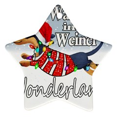 Weiner T- Shirt Walking In A Weiner Wonderland T- Shirt (1) Weiner T- Shirt Walking In A Weiner Wonderland T- Shirt Star Ornament (Two Sides)