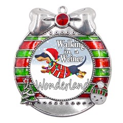 Weiner T- Shirt Walking In A Weiner Wonderland T- Shirt (1) Weiner T- Shirt Walking In A Weiner Wonderland T- Shirt Metal X Mas Ribbon With Red Crystal Round Ornament