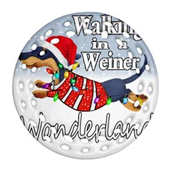 Weiner T- Shirt Walking In A Weiner Wonderland T- Shirt (1) Weiner T- Shirt Walking In A Weiner Wonderland T- Shirt Welder T- Shirt Funny Welder T- Shirt Round Filigree Ornament (Two Sides)