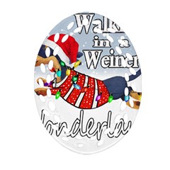 Weiner T- Shirt Walking In A Weiner Wonderland T- Shirt (1) Weiner T- Shirt Walking In A Weiner Wonderland T- Shirt Welder T- Shirt Funny Welder T- Shirt Oval Filigree Ornament (Two Sides)