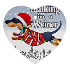 Weiner T- Shirt Walking In A Weiner Wonderland T- Shirt (1) Ornament (heart)