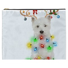 West Highland White Terrier Dog Snow T- Shirt West Highland White Terrier Dog Snow Reindeer Santa Ha Cosmetic Bag (xxxl) by ZUXUMI