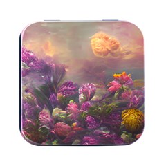 Floral Blossoms  Square Metal Box (black) by Internationalstore
