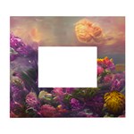 Floral Blossoms  White Wall Photo Frame 5  x 7  Front