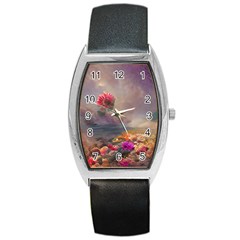 Floral Blossoms  Barrel Style Metal Watch by Internationalstore