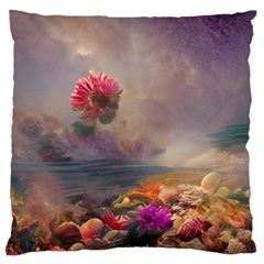 Floral Blossoms  Large Premium Plush Fleece Cushion Case (one Side) by Internationalstore