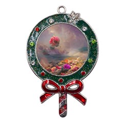 Floral Blossoms  Metal X mas Lollipop With Crystal Ornament by Internationalstore