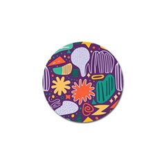 Colorful Shapes On A Purple Background Golf Ball Marker (10 Pack) by LalyLauraFLM