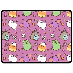 Pusheen Cat Fleece Blanket (large) by Pakjumat