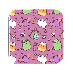 Pusheen Cat Square Metal Box (black) by Pakjumat