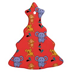 Elephant Monkey Dog Cartoon Christmas Tree Ornament (two Sides) by Pakjumat