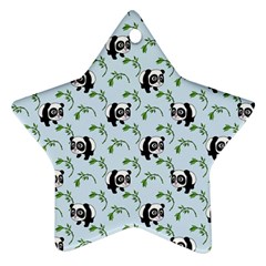 Animal Panda Bamboo Seamless Pattern Star Ornament (two Sides) by Pakjumat