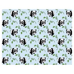 Animal Panda Bamboo Seamless Pattern Two Sides Premium Plush Fleece Blanket (medium) by Pakjumat