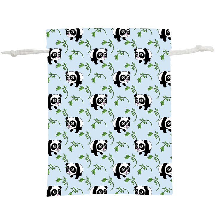 Animal Panda Bamboo Seamless Pattern Lightweight Drawstring Pouch (XL)