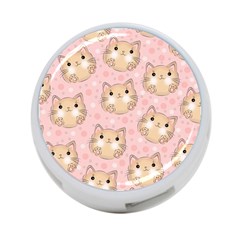 Cat Pattern Pink Cartoon 4-port Usb Hub (one Side) by Pakjumat