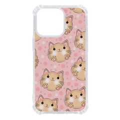 Cat Pattern Pink Cartoon Iphone 13 Pro Tpu Uv Print Case by Pakjumat