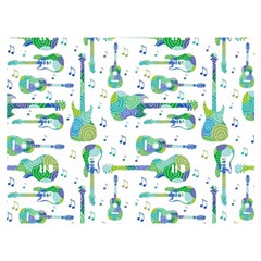 Guitars Music Notes Seamless Pattern Premium Plush Fleece Blanket (extra Small) by Pakjumat