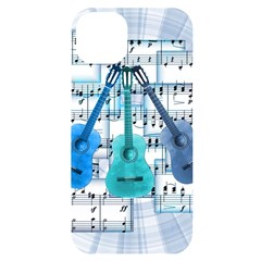 Guitar Acoustic Music Art Iphone 14 Plus Black Uv Print Case