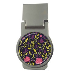 Flower Pattern Design Money Clips (round)  by Pakjumat