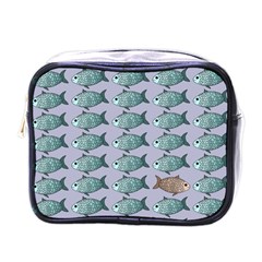 Fishes Pattern Background Theme Mini Toiletries Bag (One Side)