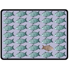 Fishes Pattern Background Theme Fleece Blanket (Large)