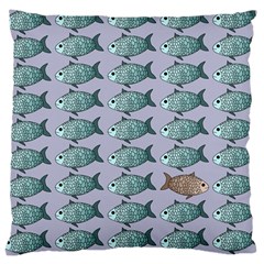 Fishes Pattern Background Theme Large Cushion Case (two Sides) by Pakjumat