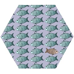 Fishes Pattern Background Theme Wooden Puzzle Hexagon