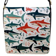 Fish Shark Animal Pattern Flap Closure Messenger Bag (s) by Pakjumat