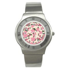 Floral Vintage Flowers Stainless Steel Watch