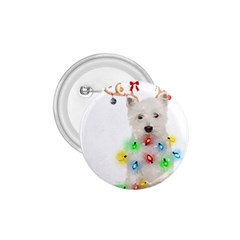 West Highland White Terrier Dog Snow T- Shirt West Highland White Terrier Dog Snow Reindeer Santa Ha 1 75  Buttons by ZUXUMI