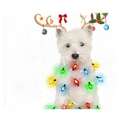 West Highland White Terrier Dog Snow T- Shirt West Highland White Terrier Dog Snow Reindeer Santa Ha Two Sides Premium Plush Fleece Blanket (small) by ZUXUMI