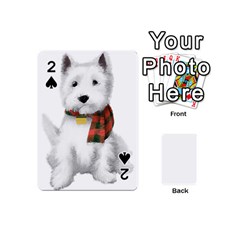 West Highland White Terrier T- Shirt Cute West Highland White Terrier Drawing T- Shirt Playing Cards 54 Designs (mini) by ZUXUMI