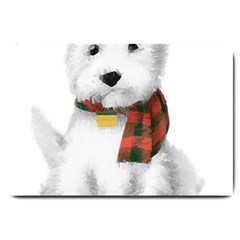 West Highland White Terrier T- Shirt Cute West Highland White Terrier Drawing T- Shirt Large Doormat by ZUXUMI