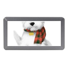 West Highland White Terrier T- Shirt Cute West Highland White Terrier Drawing T- Shirt Memory Card Reader (mini) by ZUXUMI
