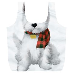 West Highland White Terrier T- Shirt Cute West Highland White Terrier Drawing T- Shirt Full Print Recycle Bag (xxxl) by ZUXUMI