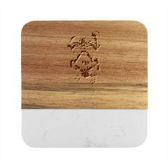 Brussels Griffon T- Shirt White Look Calm Brussels Griffon 01 T- Shirt Marble Wood Coaster (square)