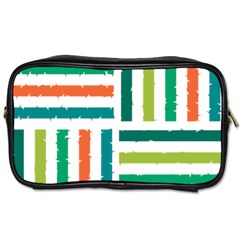 Striped Colorful Pattern Graphic Toiletries Bag (two Sides) by Pakjumat