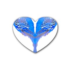 Budgies T- Shirt Blue Budgies - Heart Shape T- Shirt Rubber Coaster (heart) by EnriqueJohnson