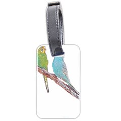 Budgies T- Shirt Cute Budgies - Green And Blue T- Shirt Luggage Tag (two Sides) by EnriqueJohnson