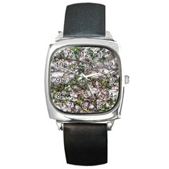 Climbing Plant At Outdoor Wall Square Metal Watch by dflcprintsclothing