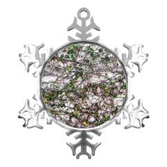Climbing Plant At Outdoor Wall Metal Small Snowflake Ornament by dflcprintsclothing