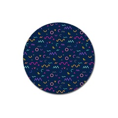 Scribble Pattern Texture Magnet 3  (round)