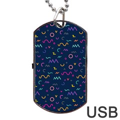 Scribble Pattern Texture Dog Tag Usb Flash (one Side)