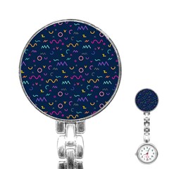 Scribble Pattern Texture Stainless Steel Nurses Watch