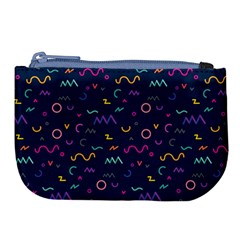 Scribble Pattern Texture Large Coin Purse