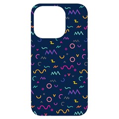 Scribble Pattern Texture Iphone 14 Pro Black Uv Print Case by Pakjumat