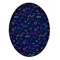 Scribble Pattern Texture Oval Glass Fridge Magnet (4 Pack) by Pakjumat