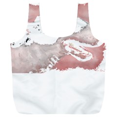 Bull Terrier T- Shirt A Painting Of A Black And White Bull Terrier On Pink Background T- Shirt Full Print Recycle Bag (XXXL)