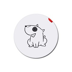 Bull Terrier T- Shirt Steal Your Heart Bull Terrier 08 T- Shirt Rubber Coaster (round) by EnriqueJohnson